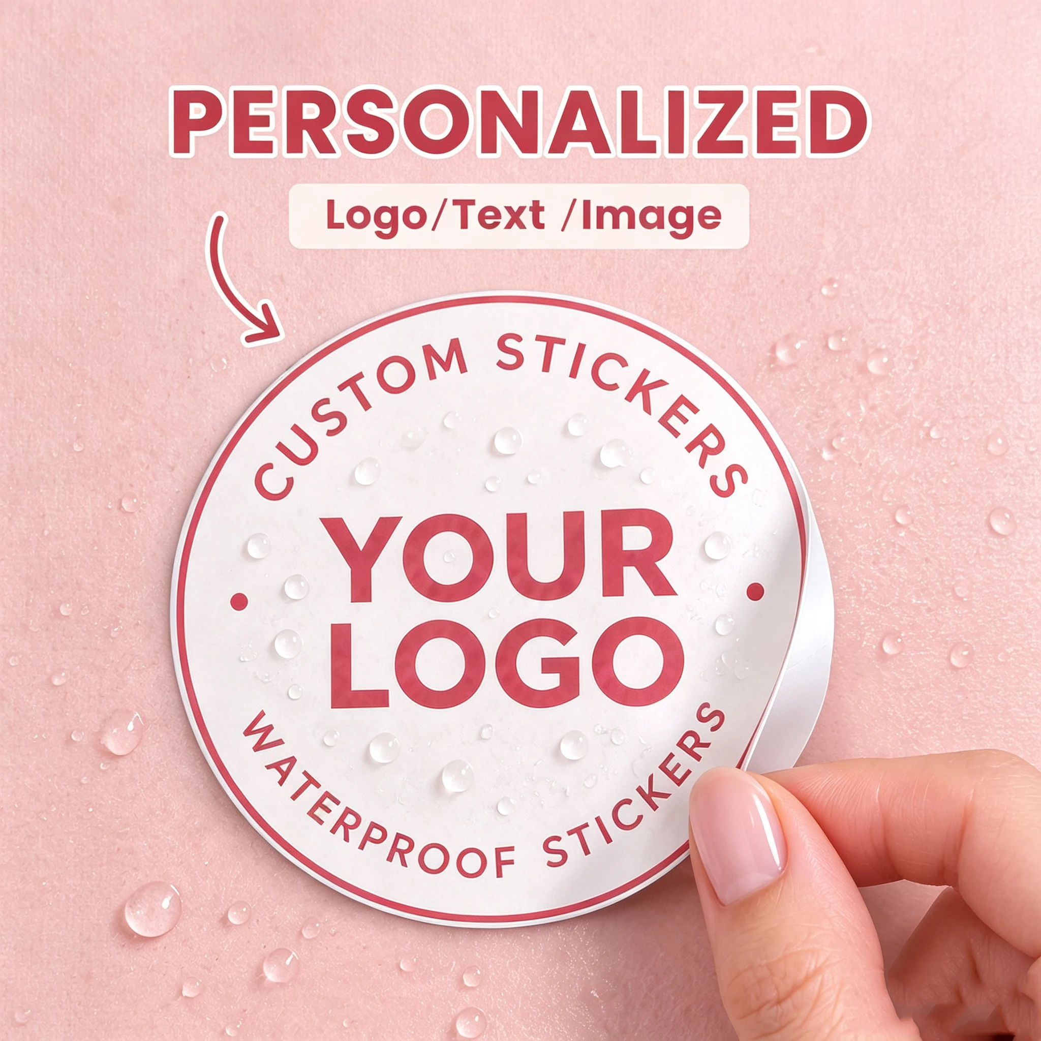 1‑80Pcs Custom Stickers, Personalized Round Waterproof Labels for Friends, Party Favor Bags, Wedding Favors & Gift Boxes