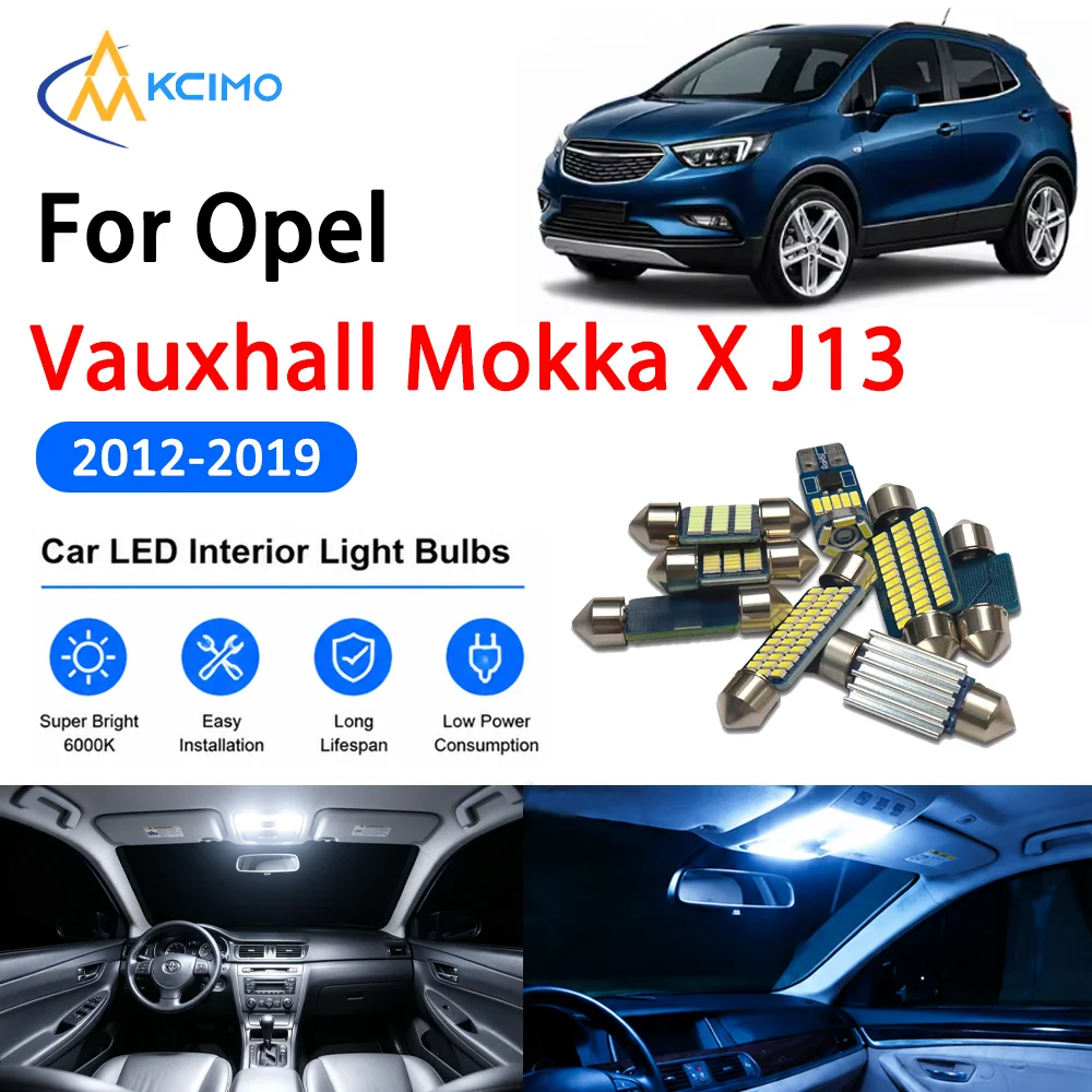 Complete LED Interior Dome Light Kit For Opel Vauxhall Mokka X J13 2012-2019 Door Courtesy Bulb Canbus Two Colors Reading Lights