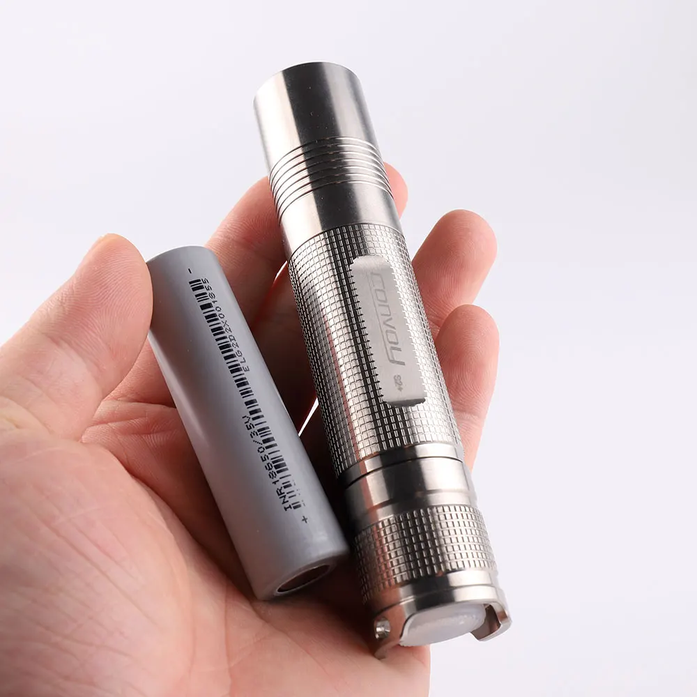 Titanium alloy Convoy S2+ 18650 flashlight 519A SST40 SFT40 with