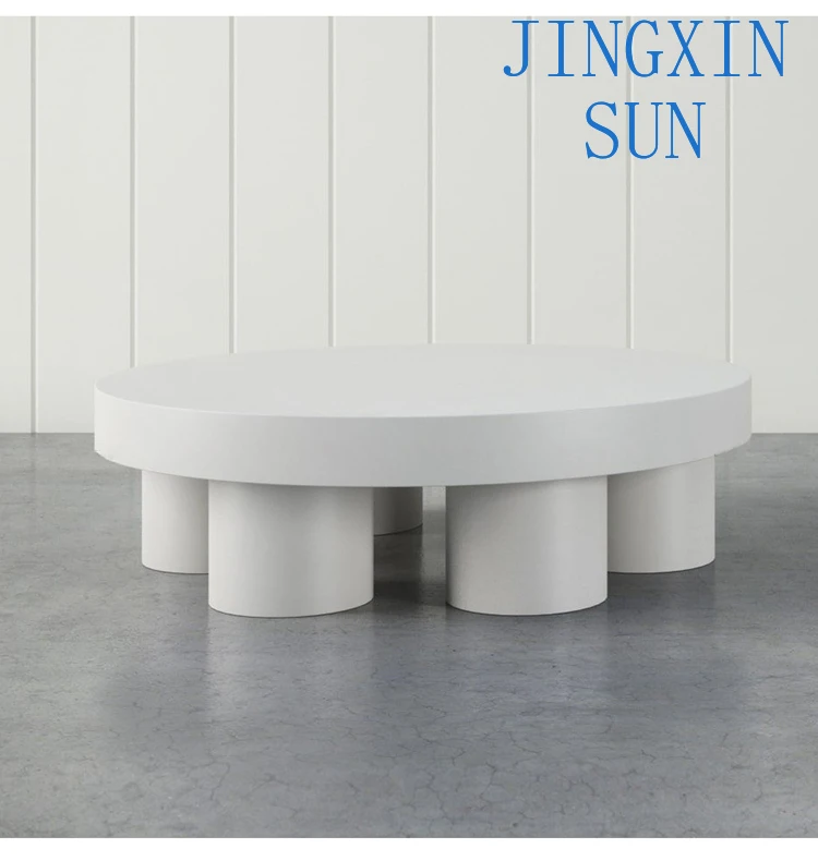 White paint round personalized coffee table fashion custom home living room sofa edge a few.