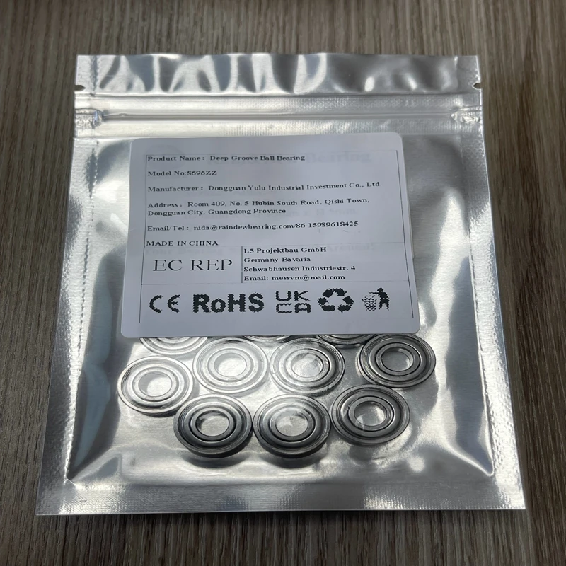 S696ZZ 6x15x5mm High Quality ABEC-7 Stainless Steel Ball Bearings 10PCS AISI440C