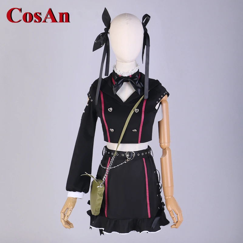 

CosAn Anime Vtuber Yorumi Rena Cosplay Costume Sweet Lovely Kawaii Black Uniform Activity Party Role Play Clothing XS-XL New