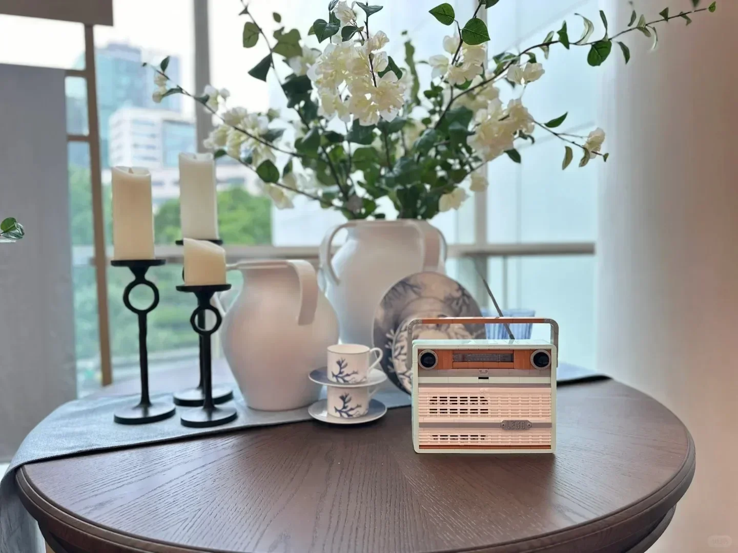 Serie de iconos creativos, modelo de Radio Retro, bloques de construcción, Transistor, Radio, músicos, decoración del hogar, edificio para niños