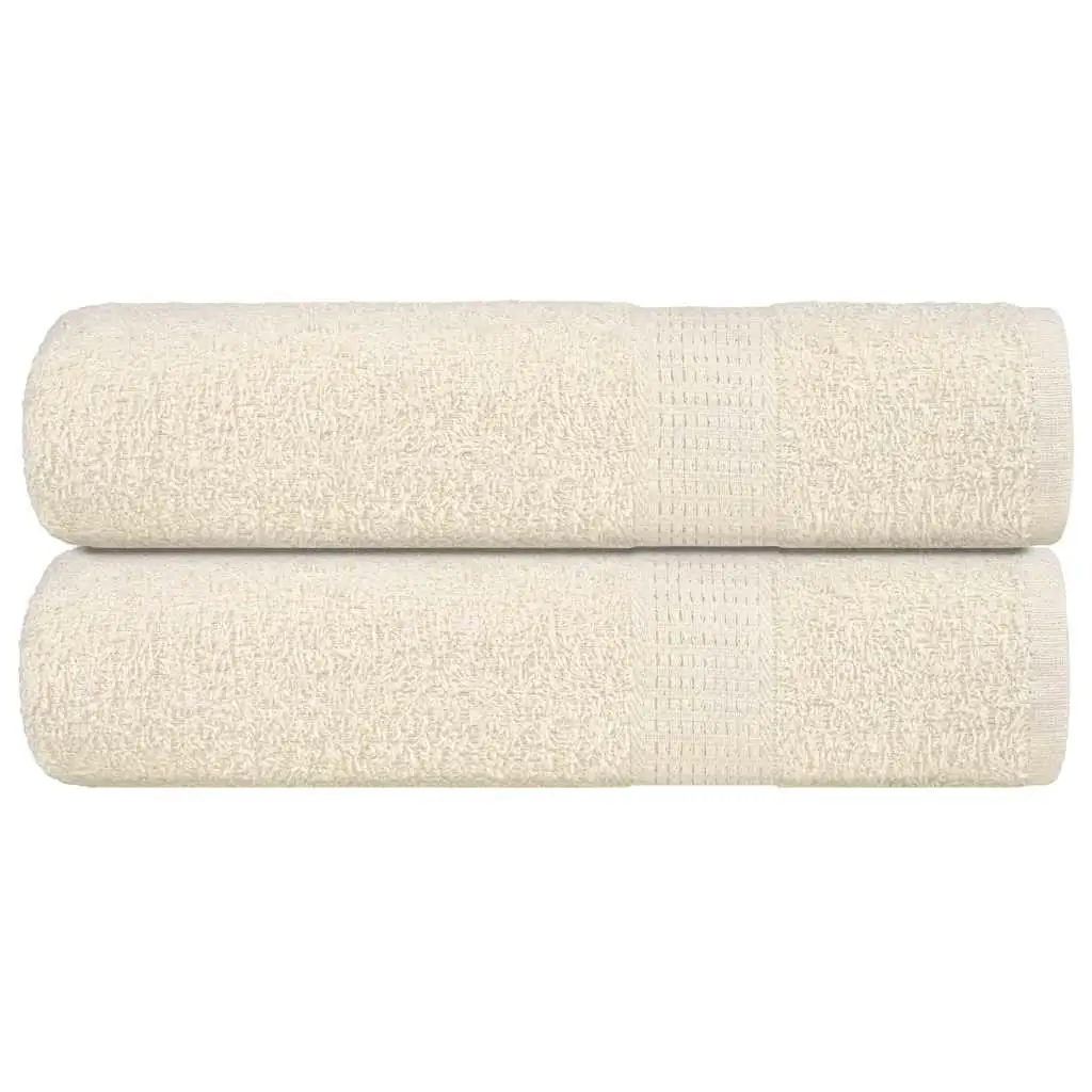 2 Pack Cream Bath Towels 100x150 cm, 360 GSM Soft 100% Cotton for Ultimate Absorbency