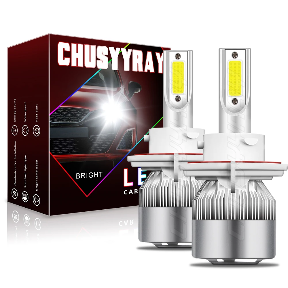 

CHUSYYRAY 2PC Супер яркий светодиодный светильник Автомобильные фары 9005/9006 + 9008 Светодиодные фары дальнего и ближнего света Противотуманные фары 6000K Автомобильные аксессуары