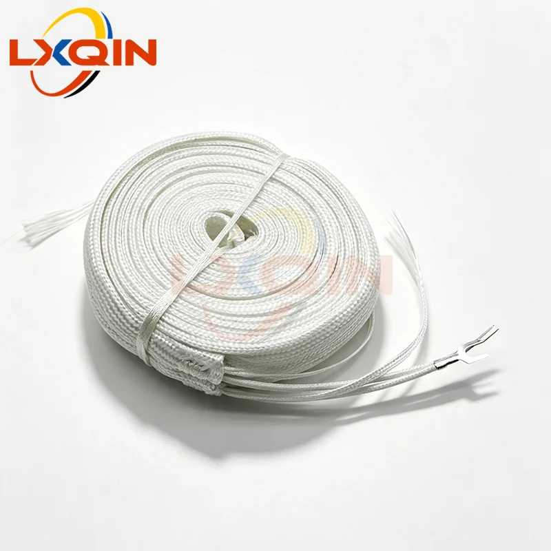 LXQIN 2M length High Temperature Pipe Insulation Glass Fiber Heating Hot Ribbon 220V 450 ℃ 220V/100W Fiberglass Ribbon Heater