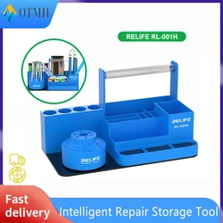 RELIFE RL-001H Multifunctional Rotating Storage Rack Box For Phone Repair Screwdriver Tweezer Repair Tool Organizing Stand Case