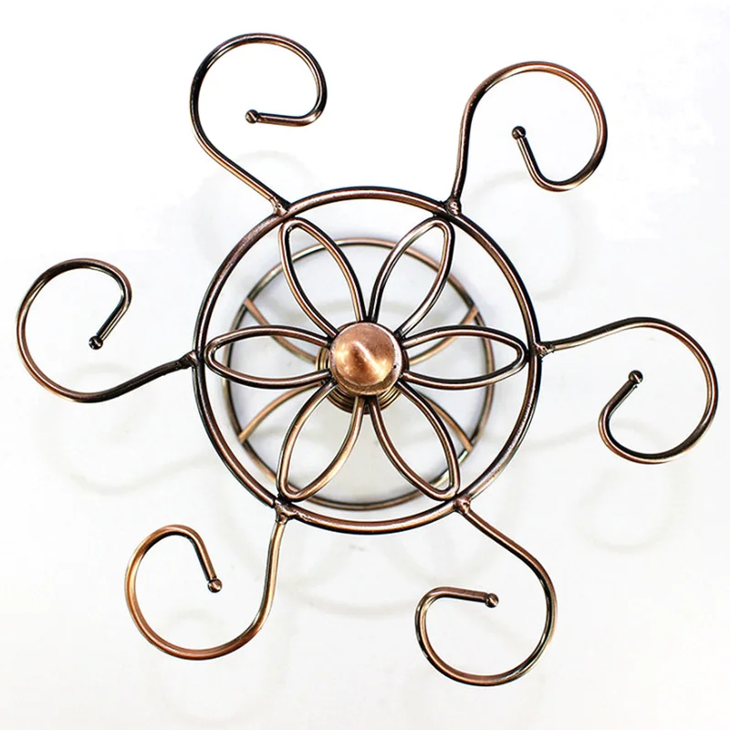 Estante para copas de vino, soporte para copas de vino de encimera, estante de almacenamiento independiente con 6 ganchos, para Bar en casa