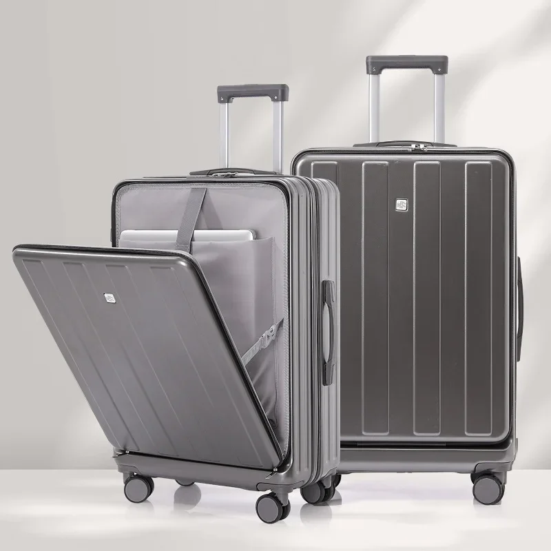 

Large Capacity Luggage20/22/24/26/28 Front Opening Lid Trolley Suitcase Business Multifunction Rolling Luggage Case