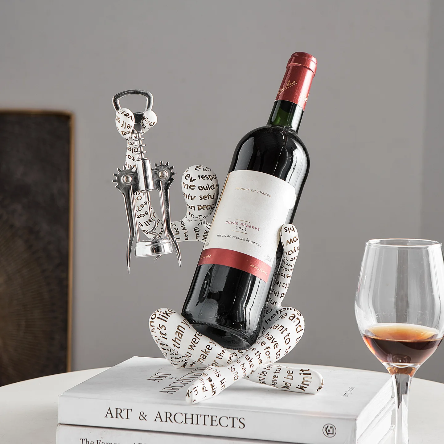 Creative Abstract Character Red Wine Rack Storage Bar Ornament Wine Bottle Holder Whiskey Display Stand Accessory for Organizer