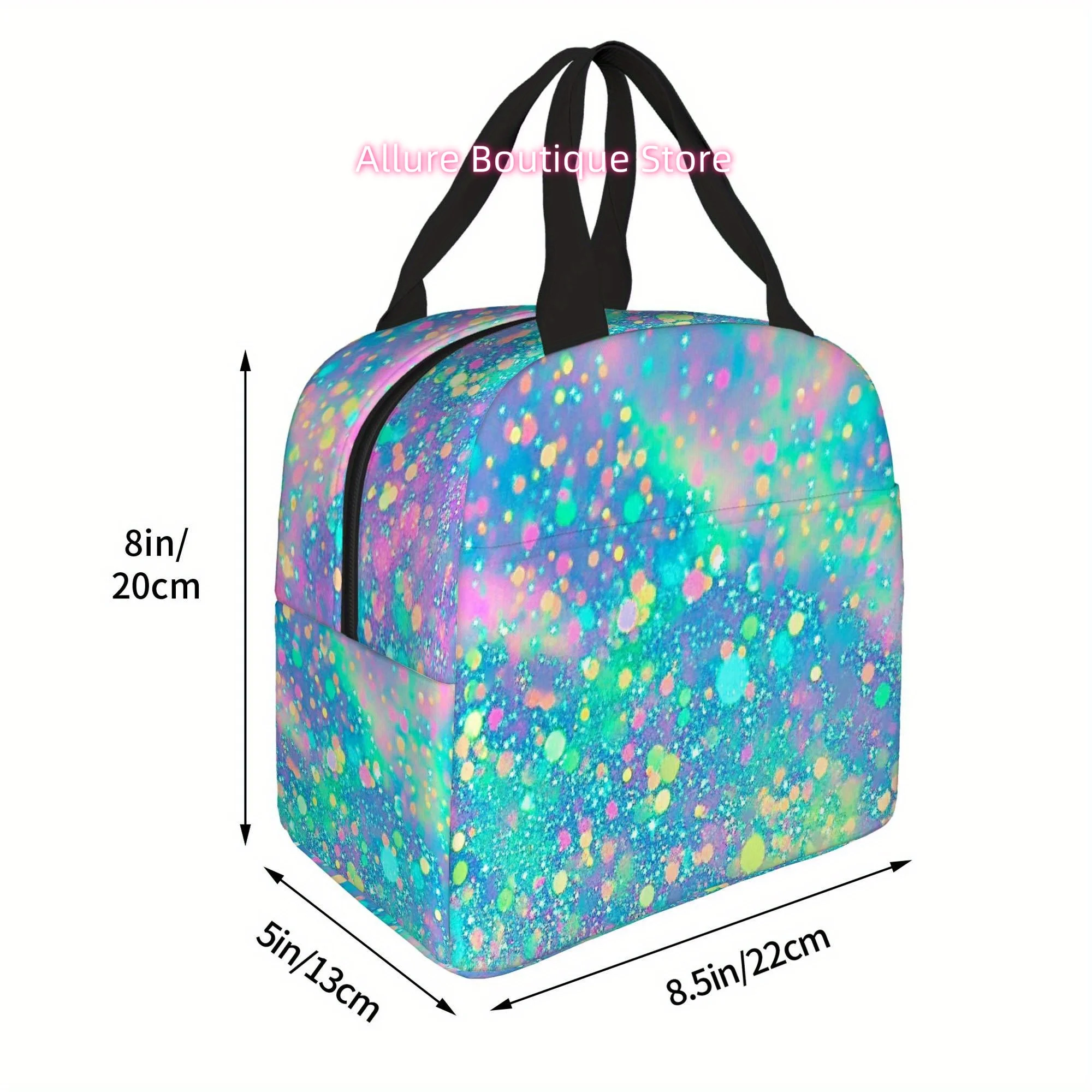 1pc, Colorful Bokeh Pattern Background Printed Thermal Bag Insulation and Refrigerated Portable Reusable Unisex for Home Restaur