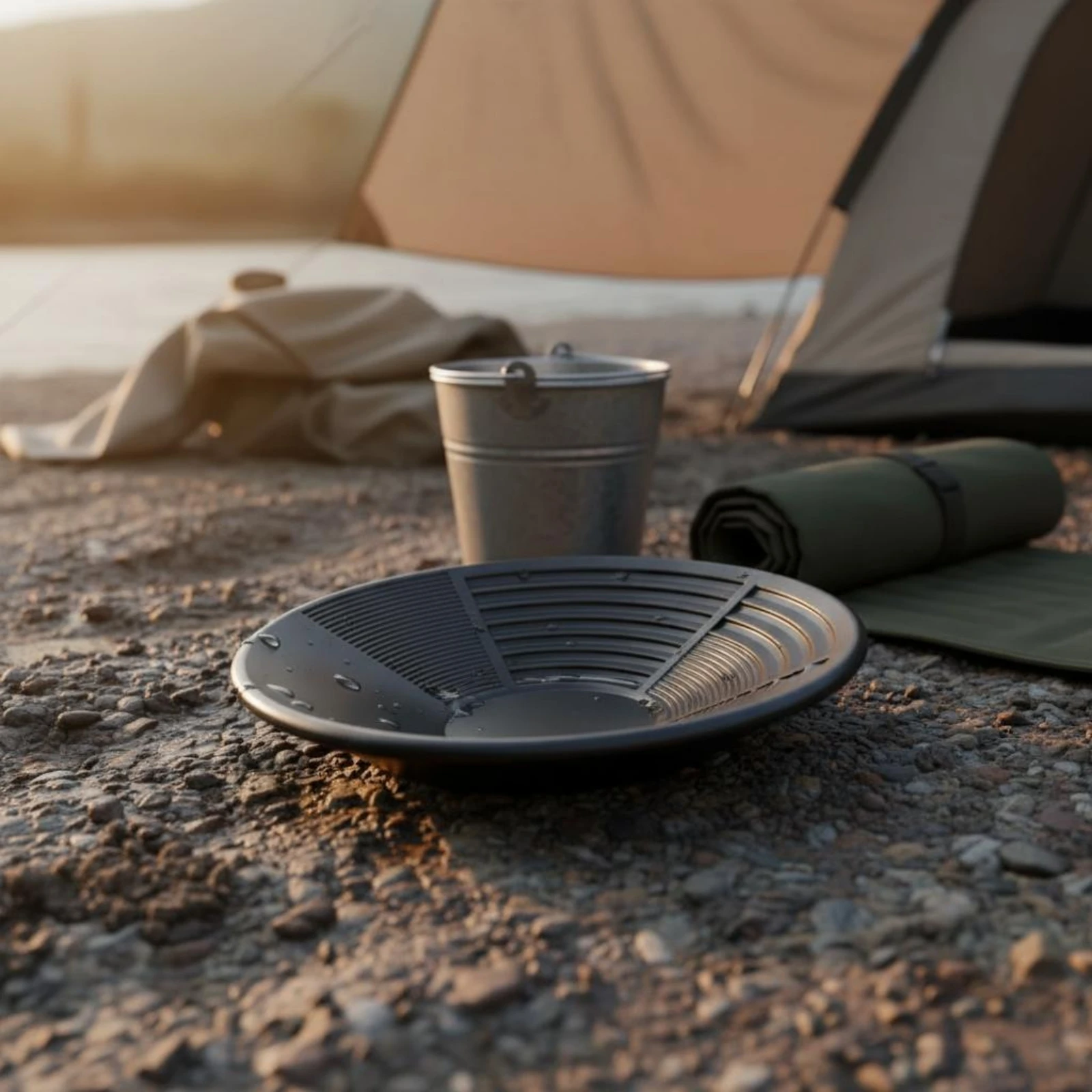 

Gold Panning Pan Concentric Ridges Gold Washing Pan Prospecting Tool Hand-Held Outdoor Gear High-Durable Plastic