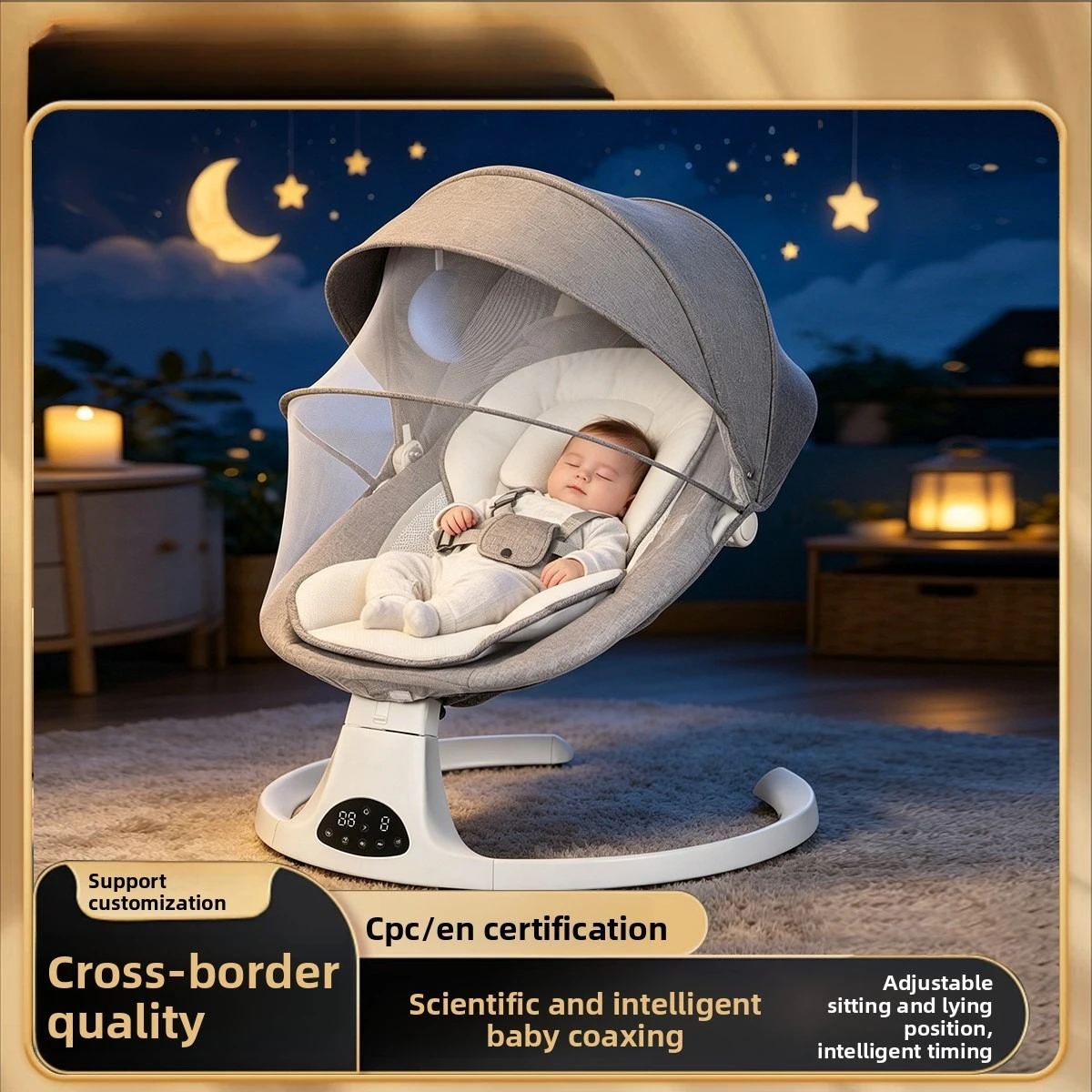 Baby Electric Rocking Chair Indoor Baby Soothing Chair Newborn Reclining Chair Bluetooth Cradle