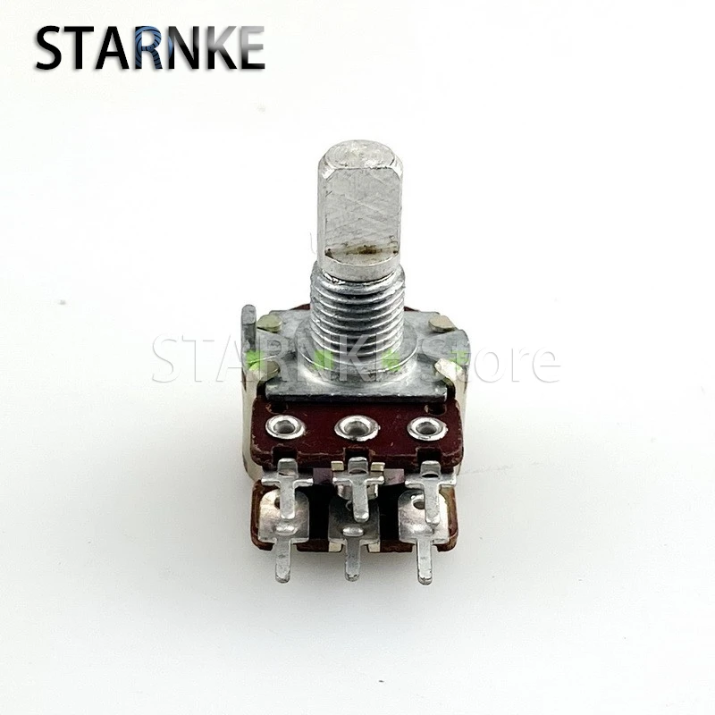 2PCS RK16 Type Double Potentiometer A10K Power Amplifier Audio Speaker Volume Adjustment Carbon Film Shaft Length 15mm