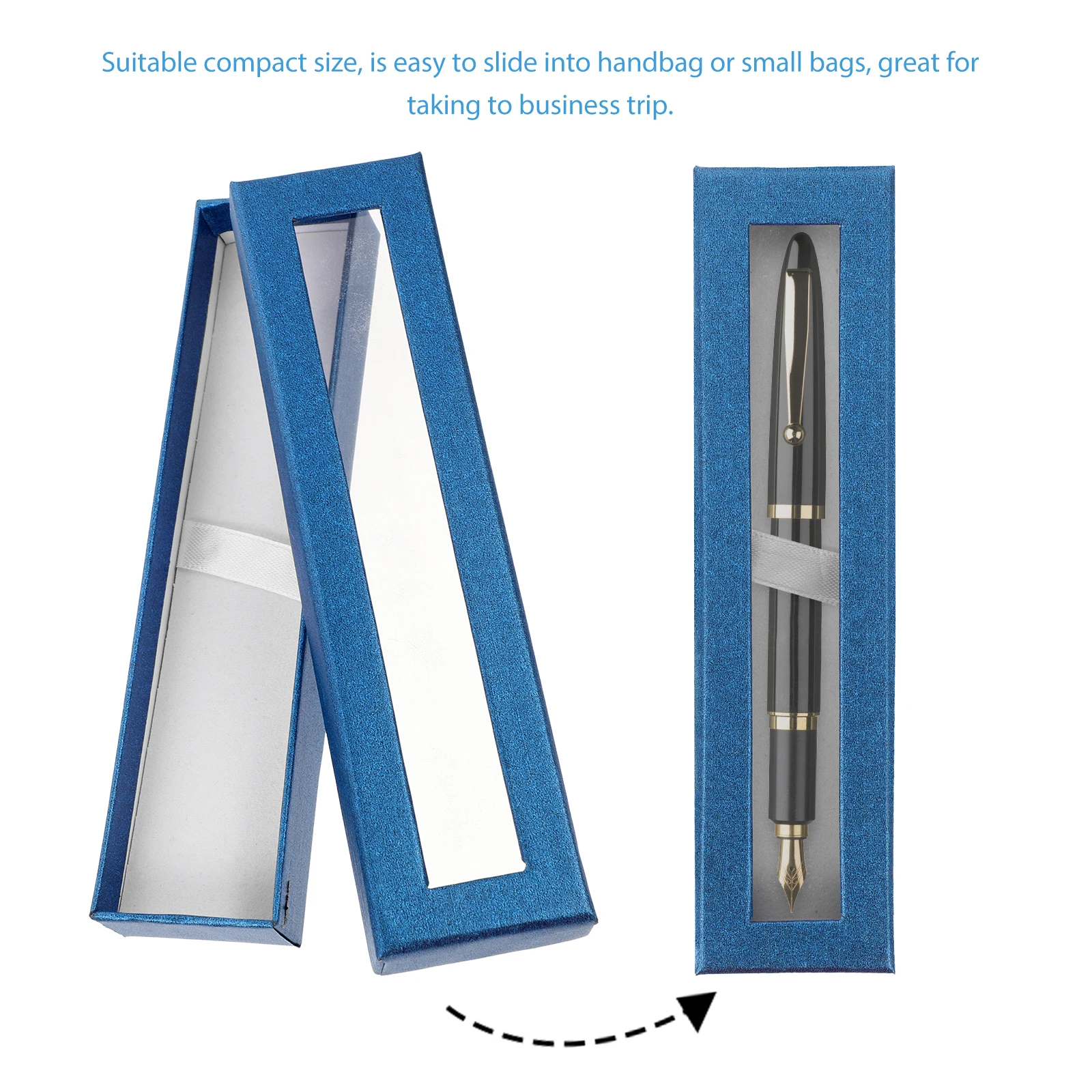 5Pcs Pen Gift Box Empty Paper Case Clear Window for Pens Pencils Ballpoint Organizer Portable Stationery Storage Display