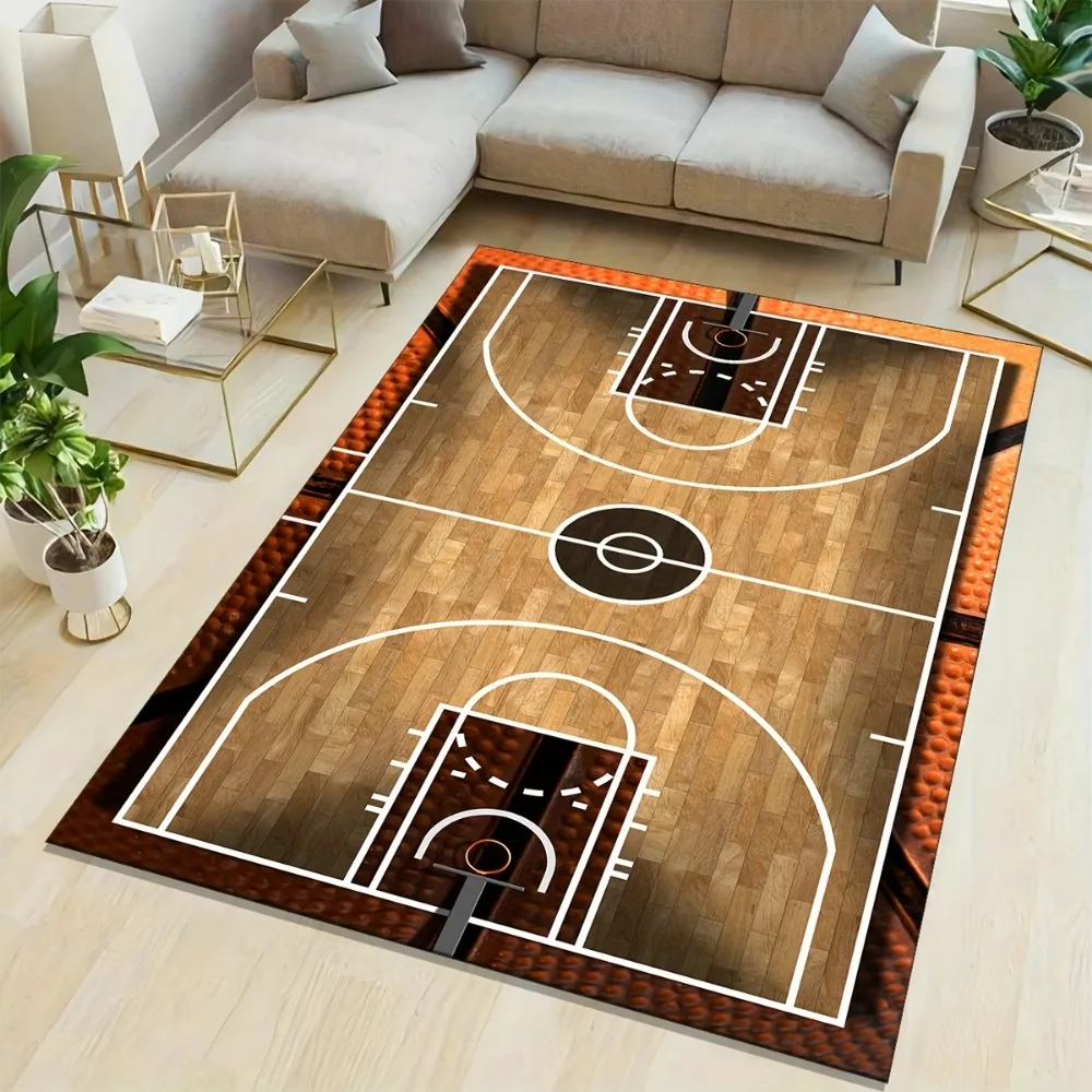 

Basketball Court 3D Printed Carpet Living Room Bedroom Decor Non-slip Rug Floor Mat Surface Smooth Carpet Birthday Gift for Boys