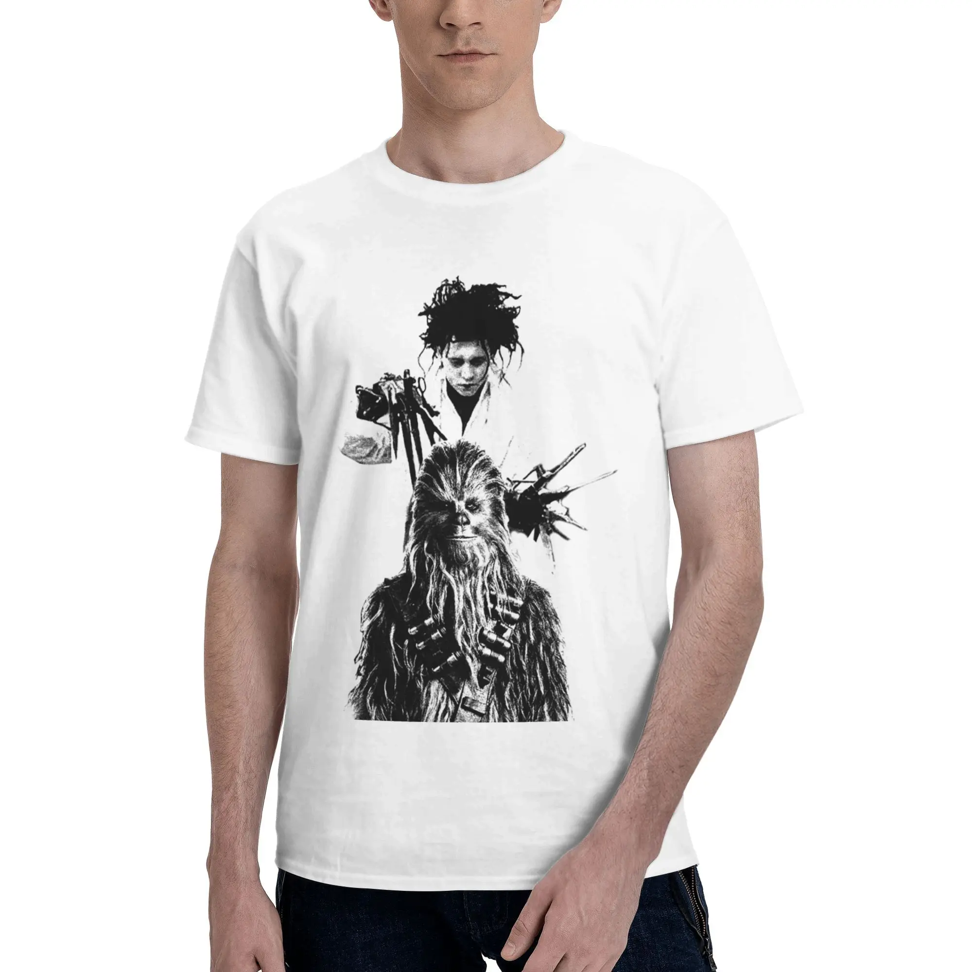 

Custom Trendy E-Edward Scissorhands T Shirt Men Short Sleeve Pure Cotton T-shirt Classic 80s Movie Tee Tops Fashion Tshirt