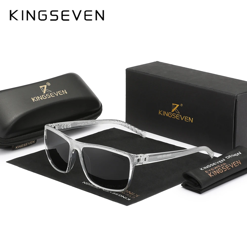 KINGSEVEN Neue polarisierte Sonnenbrille für Damen, klassisch, quadratischer Rahmen, Sonnenbrille für Herren, Outdoor-Reisen, 755 5
