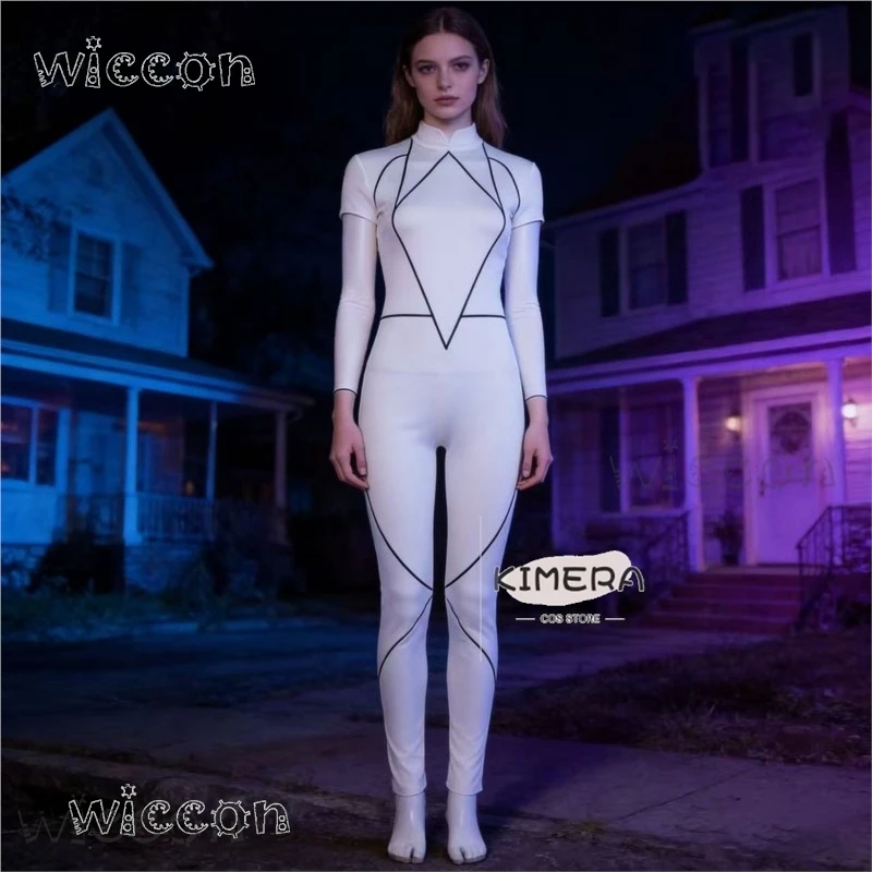 

Eight Cosplay Jumpsuit Kali 08 Kal Tv Roleplay Girls Women White Jumpsuit Strange Cosplay Clothing Halloween Outfits Adults Set