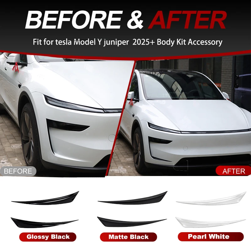 Stick-On Front Lip Decorative Trim Pieces for 2025+ Tesla Model Y Juniper