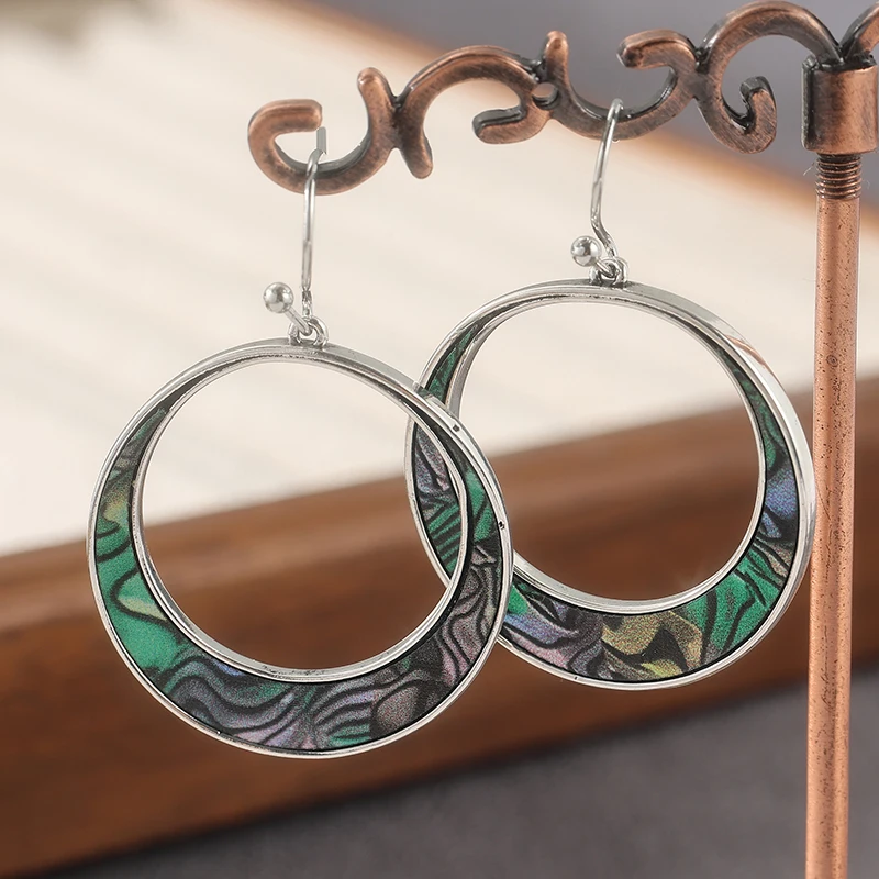 Unique Design Synthetic Colorful Resin Round Drop Hook Earring Women's Elegant Dangle Earrings Fashion Daily Jewelry