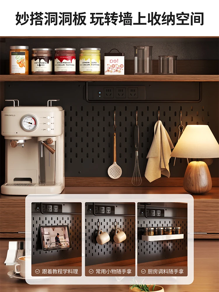 Solid wood folding dining table household small apartment dining table antique multi-function invisible push-pull