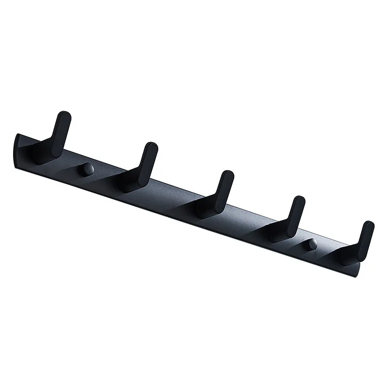 New Towel Hanger 2 ways Installation Wall Hooks Coat Clothes Holder for Bathroom Kitchen Bedroom Hallway, Black White