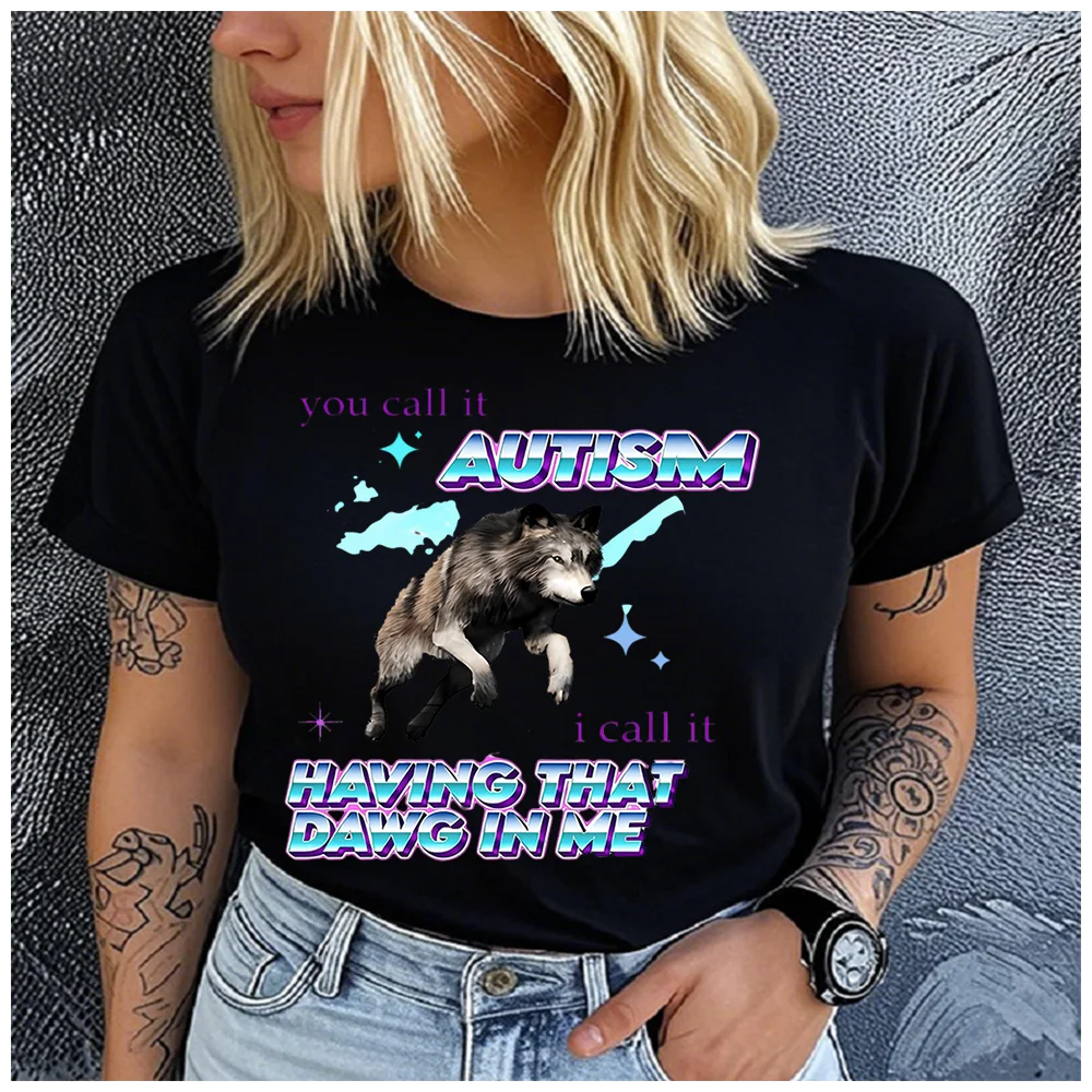 men Women's Cotton 100% Self-deprecating humor Print T-shirt Loose round Neck Casual Short Sleeve Fashion Top  Clothing Summer