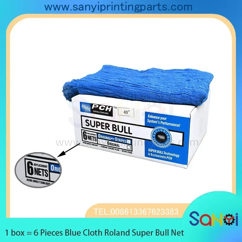 1 caja = 6 piezas Heidelberg tela azul Roland Super Bull Net para piezas de máquina de impresión SM74 SM102