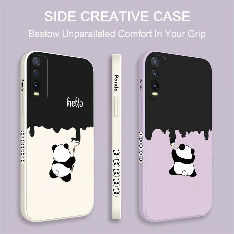 Animal Panda Silicone Case For VIVO Y200 Y02S Y15S Y16 Y17 Y19 Y20 Y21 Y22S Y12S Y15A Y20A Y5S Shockproof Soft Phone Cover Funda