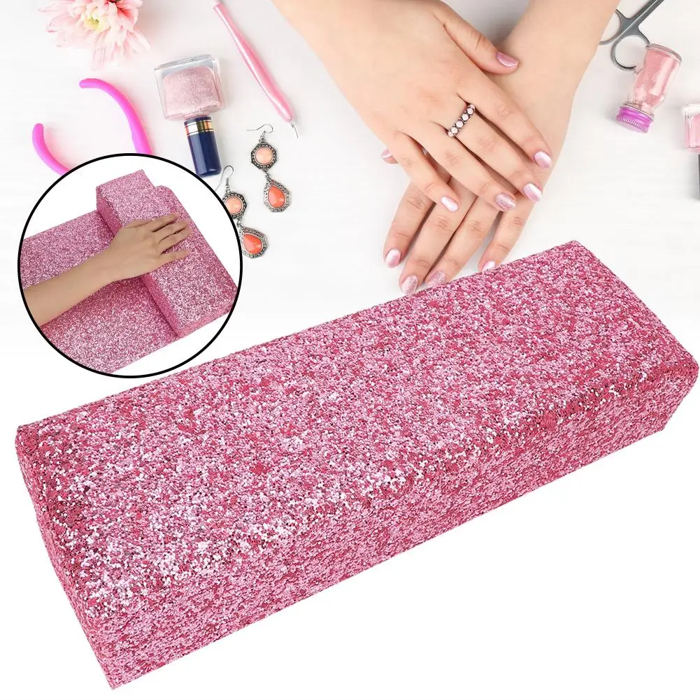 Shimmering Sequins Nail Art Table Mat Cushion - Hand Rest Pillow for Manicure & Nail Design