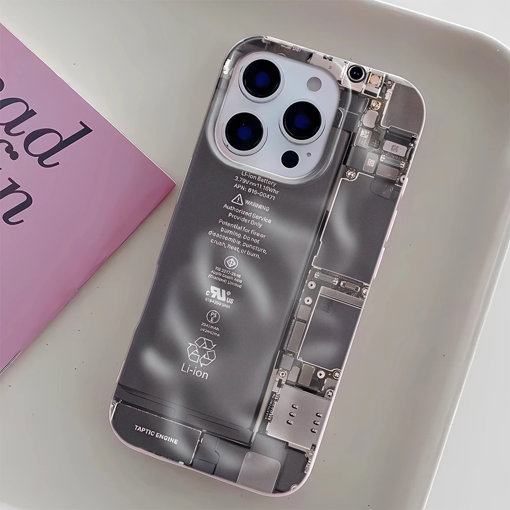 Case For Iphone 15 14 Plus 11 Pro Max 13 17 Air 12 16 Mechanical Internals Elegant Floral Soft Phone Cover Case Funda