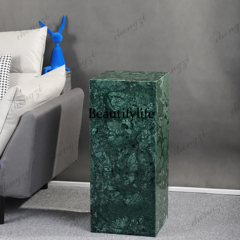 Green marble base sculpture display platform bottom platform exhibition hall handicraft ornament decoration table