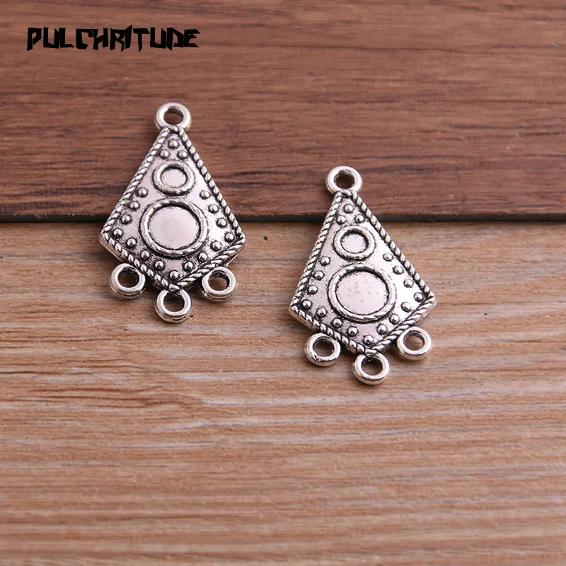 12pcs 17*30mm Two Color Zinc Alloy Necklace Charm Jewelry DIY Irregular Pattern Connector Pendant Necklace