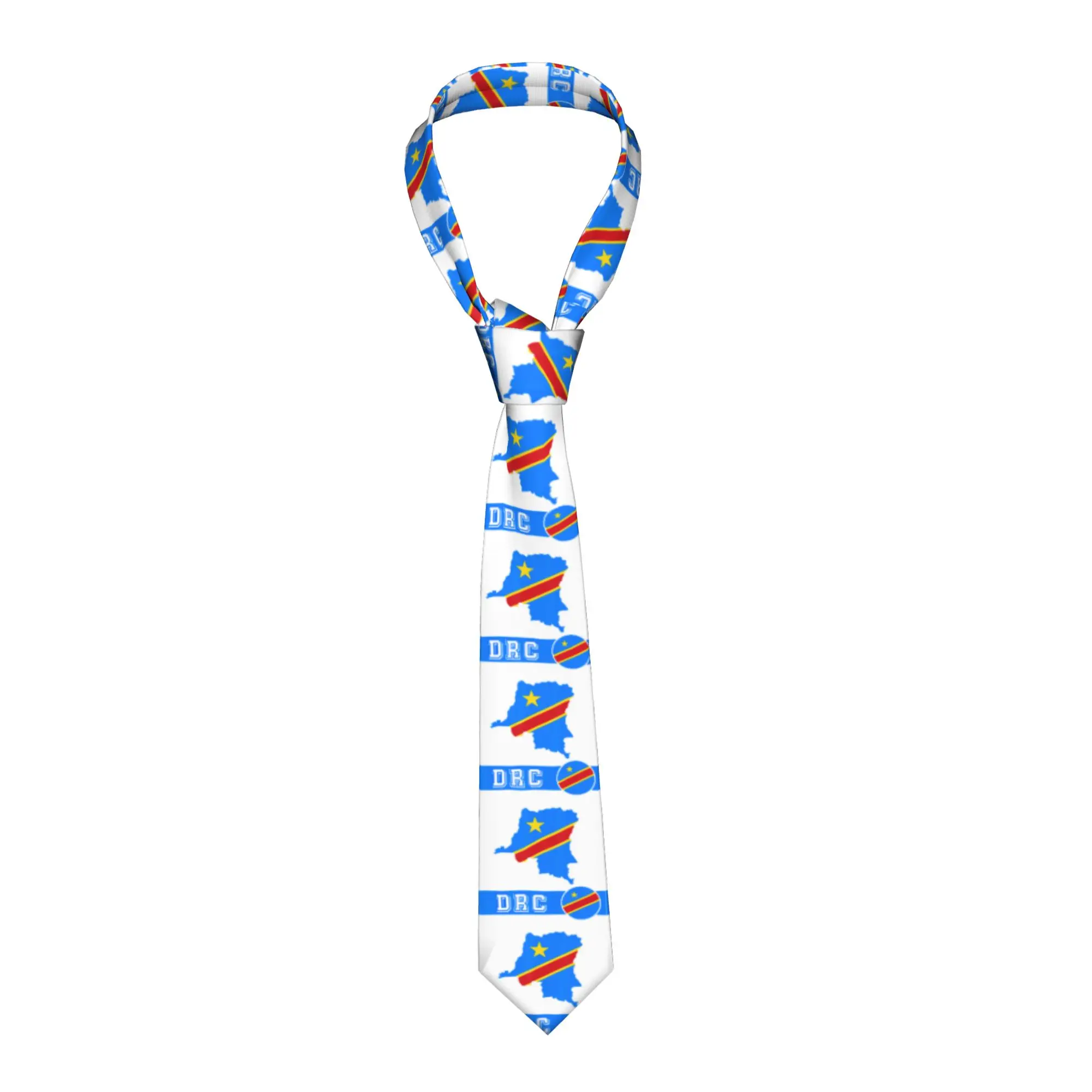 Democratic Congo Democratic Republic Of The Congo Flag Drc Tie Party Neck Ties Men Women Casual Necktie Accessories Collar Tie