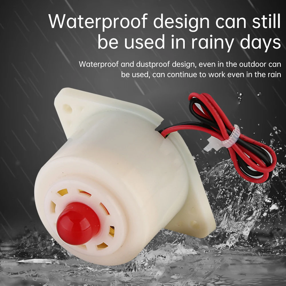 Flash Electronic Buzzer Sound and Light Alarm DC12V 24V AC 220V Waterproof Dust Proof Alarm LZQ-3D 1W