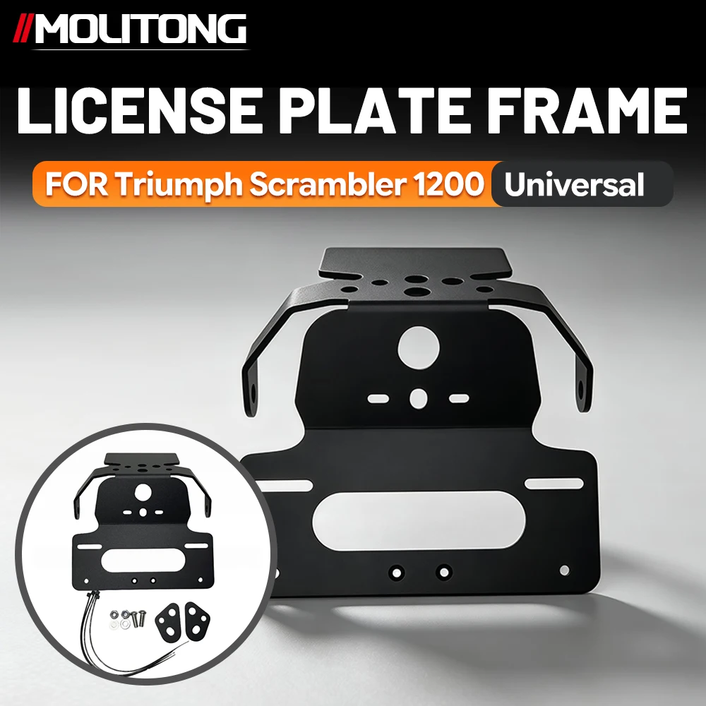 Motorcycle Fender Eliminator License Plate Frame Bracket With Light For Triumph Scrambler 1200 Heavy Duty Steel Touring Daily