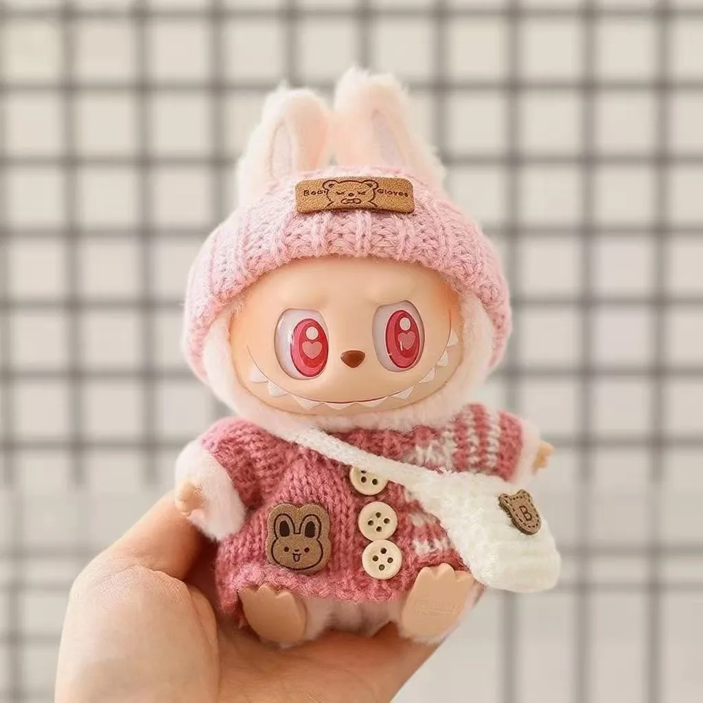 人形服 17 センチメートルラブブ用かわいいセーターバッグ衣装セットモンスターアイドル DIY ドレスアップアクセサリー誕生日クリスマスギフト用
