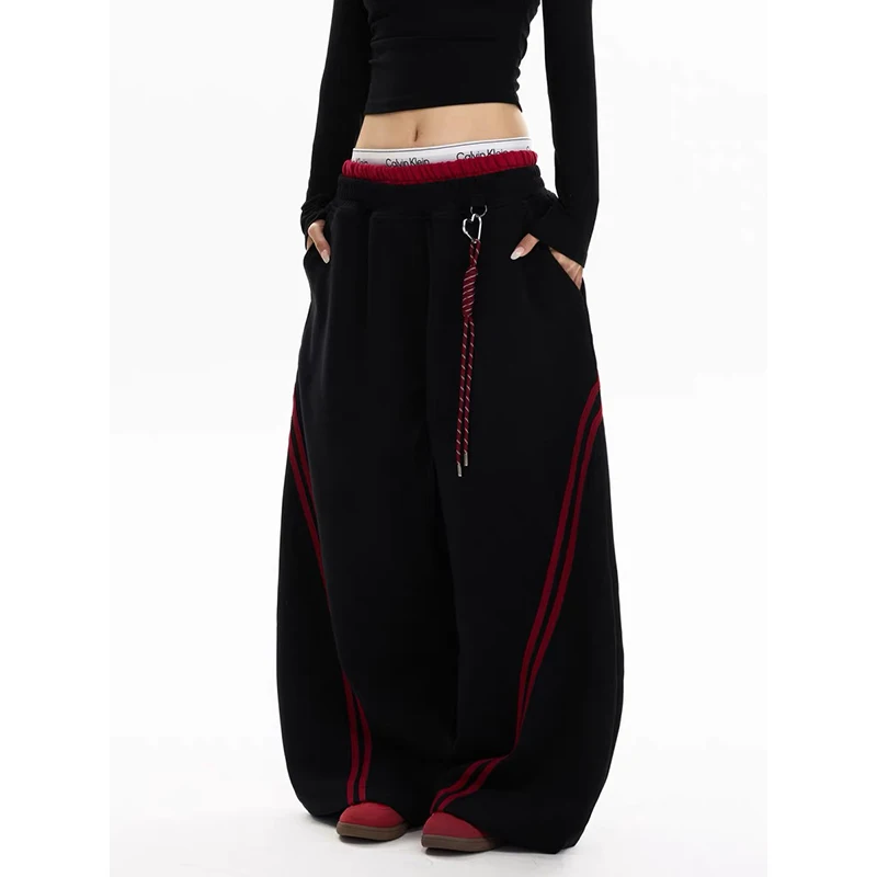 Women Stripe Baggy Y2k Sports Pants Harajuku Streetwear Gray Sweatpants Oversiz… - Image 5