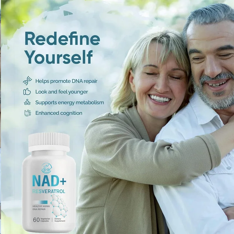 4-in-1NAD+supplement 1000MG maximum absorption -60 capsules promote energy metabolism, DNA repair looks younger