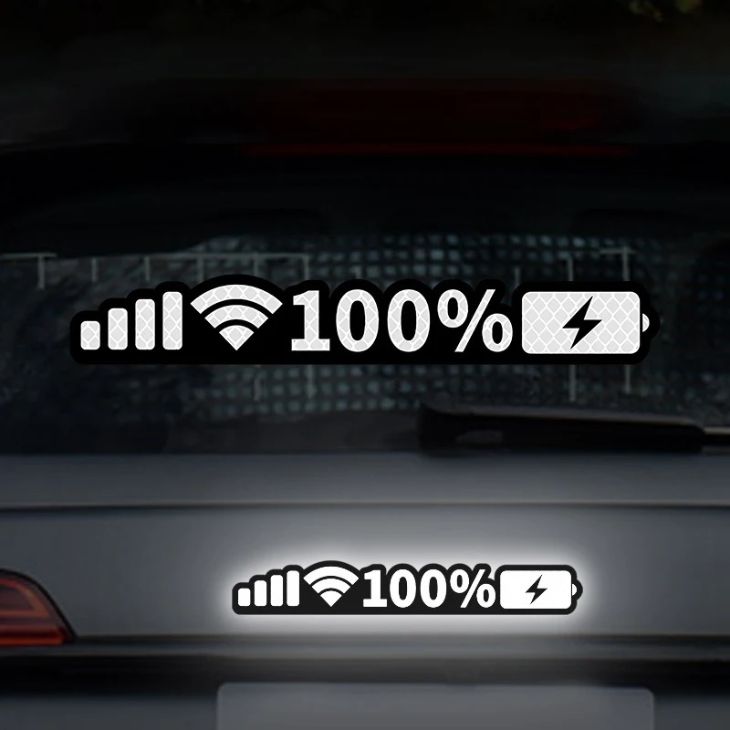 

25x3.8cm Mobile Phone Battery Signal Reflective Strip Creative Scratch Cover Decorative Sticker Reflective Tape Motorcycle Decal