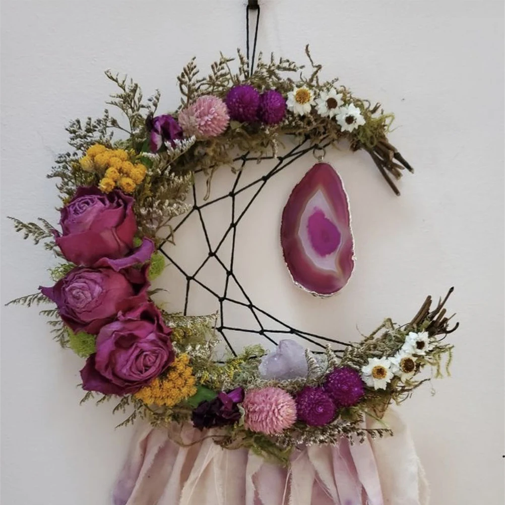 

4pcs Moon Shaped Garland Vine Ring For Floral Crafts Holiday Decor Wall Hanging Christmas Diy Wreath Accessory