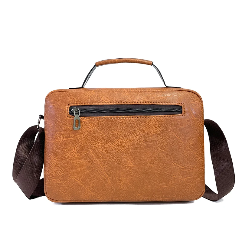 JEEP BULUO Men Shoulder Bags Crossbody Business Casual Brand Totes New Handbags Brown Work office Travel High Quality
