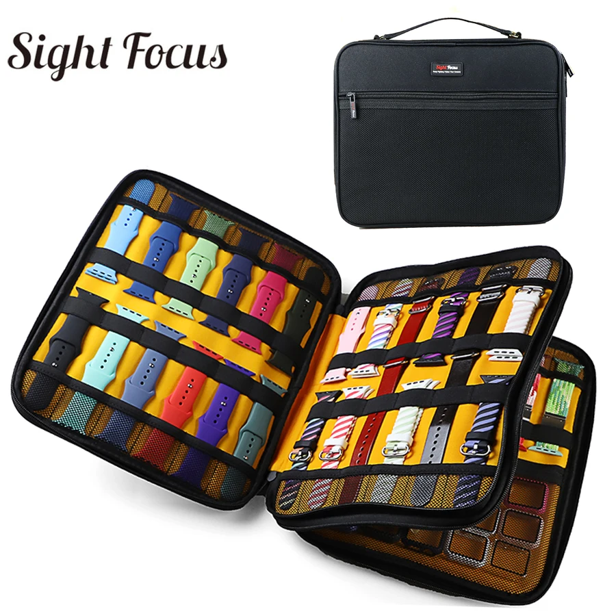 

42 Slots Watch Band Organizer for Apple Watch Strap Storage Watch Band Holder Apple Watch Bracelet Case Bag Storage Box Velvet