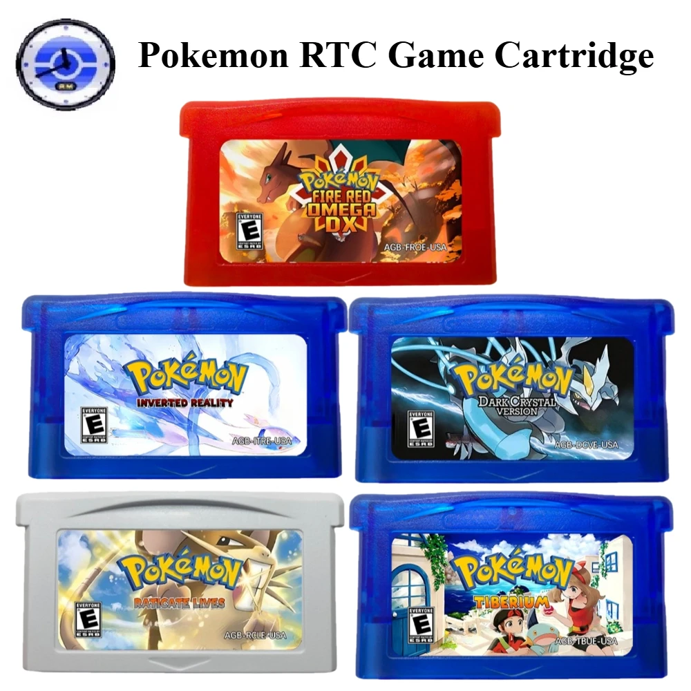 GBA English Game Cartridge , Pokemon RTC Fire Red Omega DX， Inverted Reality，Dark Crystal，NKP，Tiberium，GBA ROM Modified Version