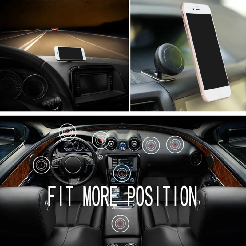 Car Dashboard Mount 17mm Ball Head Cellphone Magnetic Mount Cradle Anti-Shedding Phone Holder Rotatable Support Stand