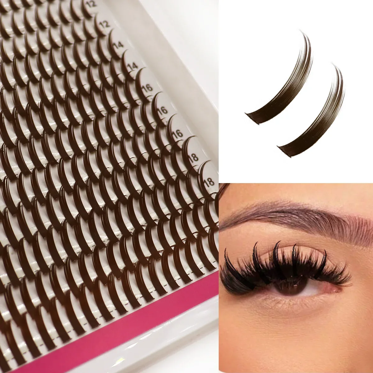 HBZGTLAD 240 Stück Spikes Wimpernbüschel Lang 10-20mm Wimpernspikes Einzelwimpern DIY Spiky Lash – Detail 8