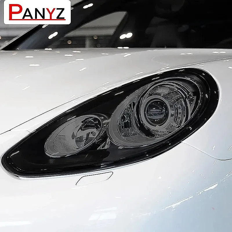 2 Pcs Car Headlight Protective Film Smoked Black Tint Wrap Vinyl Transparent TPU Sticker For Porsche Panamera 970 2014 2015 2016
