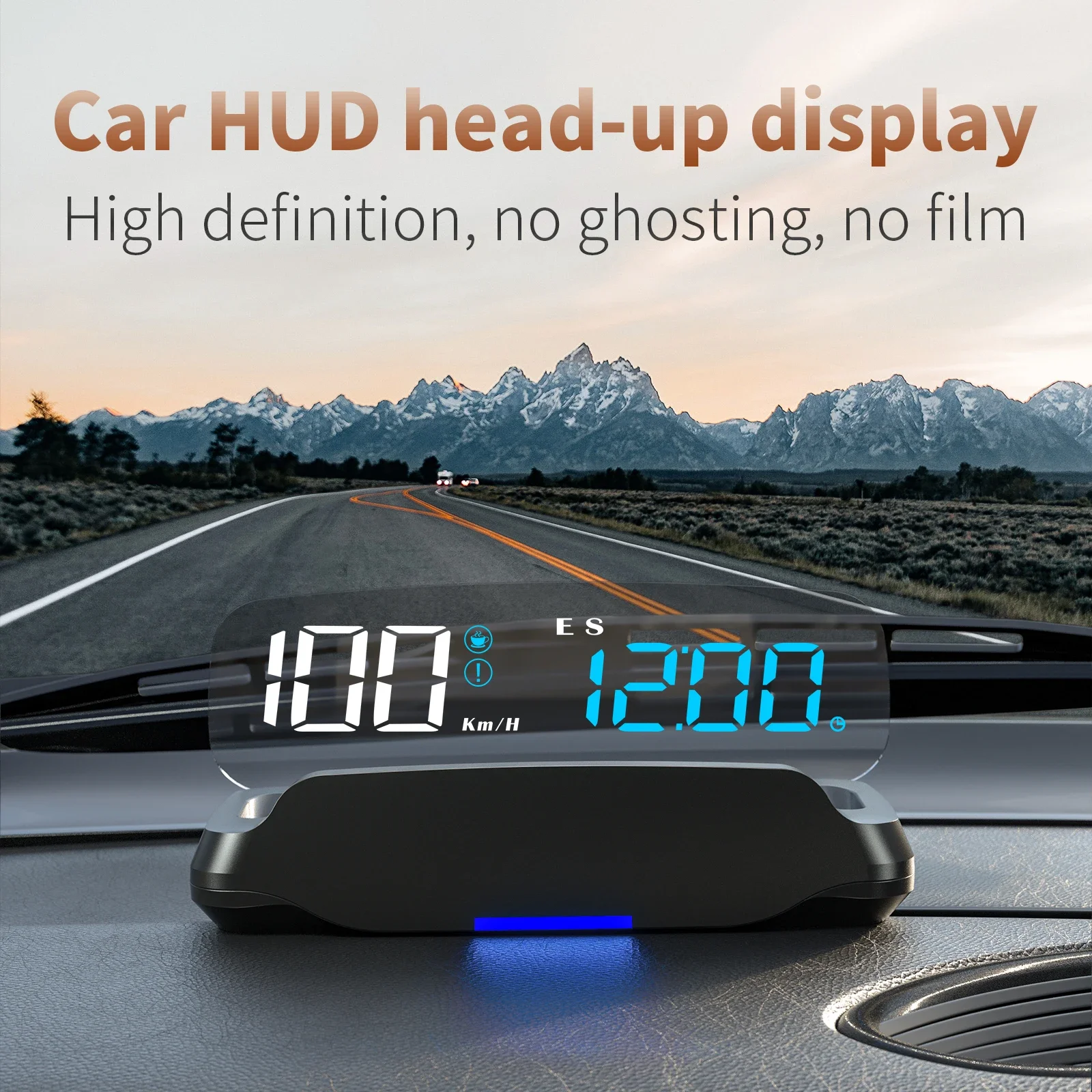 

Автомобильный универсальный проектор HUD с цветными лампами, Многоступенчатый проектор превышения скорости и сигнализация с миль/ч компасом, усталость направления