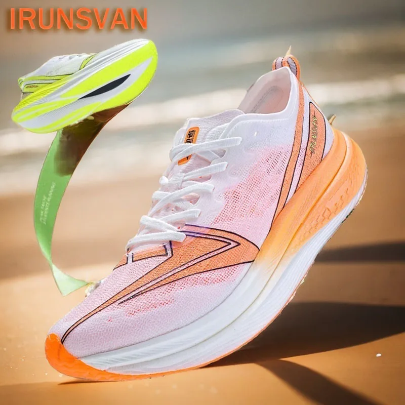 

IRUNSVAN Feiyue 1.0 Unisex Marathon Shoes Full Carbon Plate Cushioned Responsive Ultra Light Women's Athletic Shoes 24093